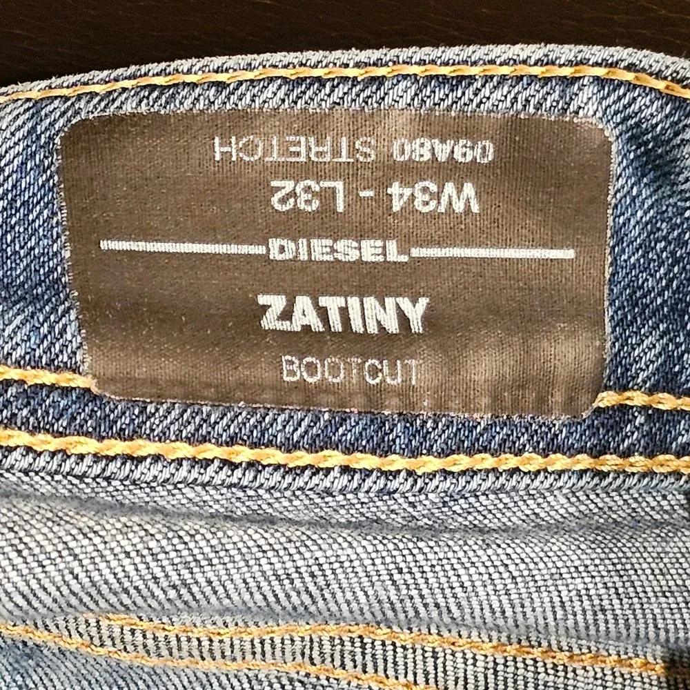 Diesel Zatiny Bootcut Jeans Mens W34 L32 Blue Medium Wash Stretch 09A80‎